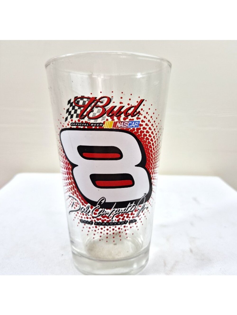 Budweiser NASCAR Dale Earnhardt Jr. #8 Pint Glass Beer Bar Racing Collectable